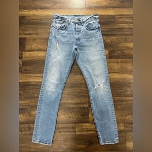 Levi's 501s Light Blue Distressed Skinny Jeans